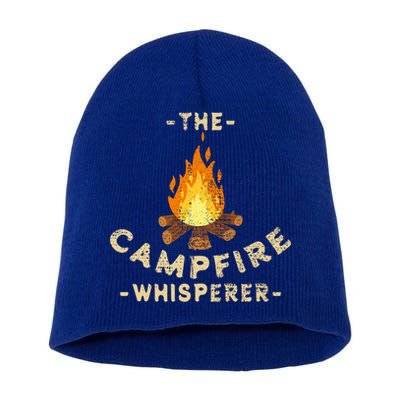 Campfire Whisperer Camping Pun Camper Campfire Funny Gift Short Acrylic Beanie