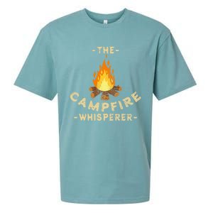 Campfire Whisperer Camping Pun Camper Campfire Funny Gift Sueded Cloud Jersey T-Shirt