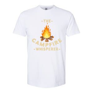 Campfire Whisperer Camping Pun Camper Campfire Funny Gift Softstyle CVC T-Shirt