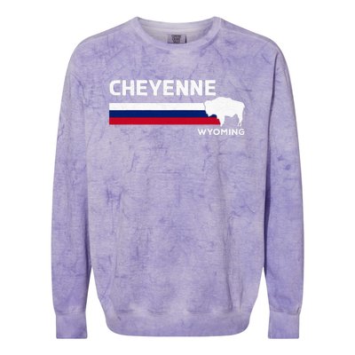 Cheyenne Wyoming Colorblast Crewneck Sweatshirt