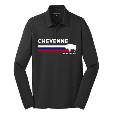 Cheyenne Wyoming Silk Touch Performance Long Sleeve Polo