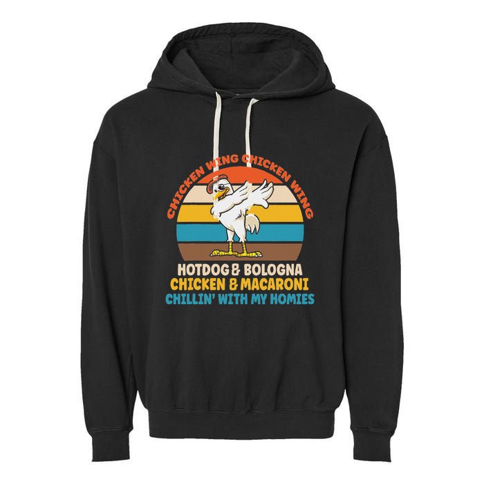 Chicken Wing Chicken Wing Hot Dog Bologna Macaroni Garment-Dyed Fleece Hoodie