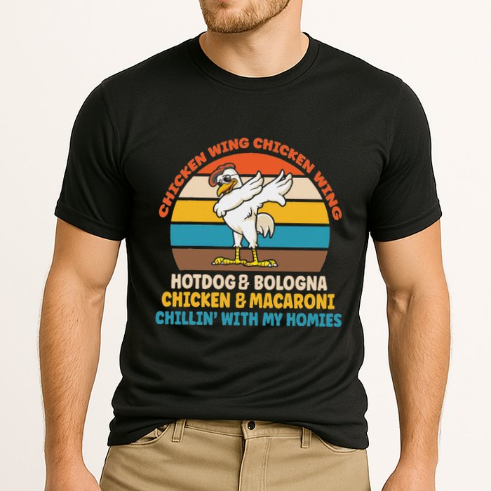 Chicken Wing Chicken Wing Hot Dog Bologna Macaroni Cooling Performance Crew T-Shirt