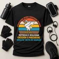 Chicken Wing Chicken Wing Hot Dog Bologna Macaroni Cooling Performance Crew T-Shirt