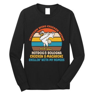 Chicken Wing Chicken Wing Hot Dog Bologna Macaroni Long Sleeve Shirt