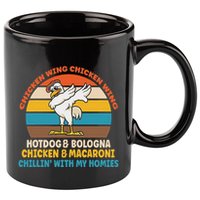 Chicken Wing Chicken Wing Hot Dog Bologna Macaroni 11oz C Handle Ceramic Mug
