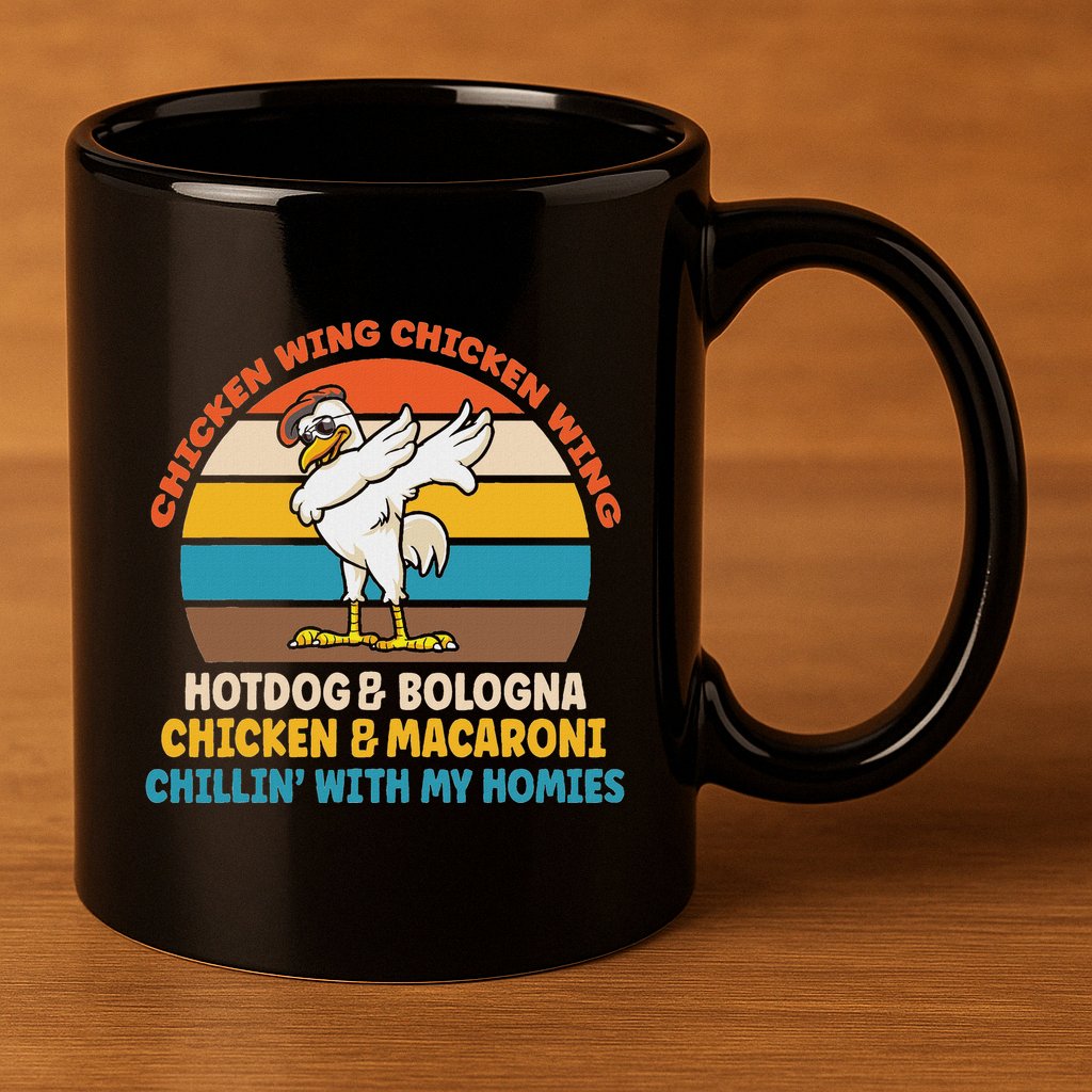 Chicken Wing Chicken Wing Hot Dog Bologna Macaroni 11oz C Handle Ceramic Mug