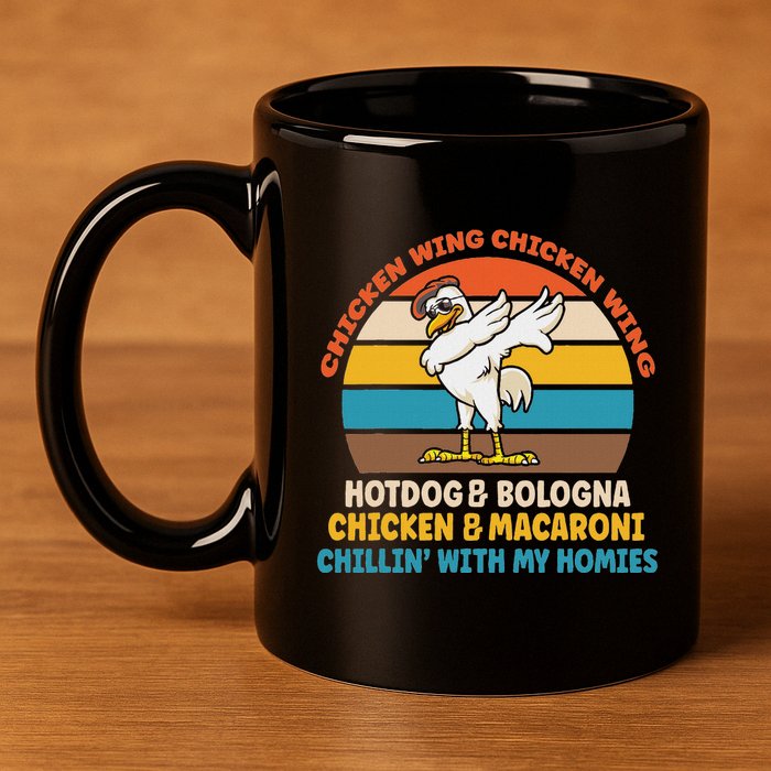 Chicken Wing Chicken Wing Hot Dog Bologna Macaroni 11oz C Handle Ceramic Mug