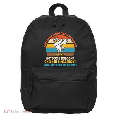 Chicken Wing Chicken Wing Hot Dog Bologna Macaroni 16 in Basic Backpack