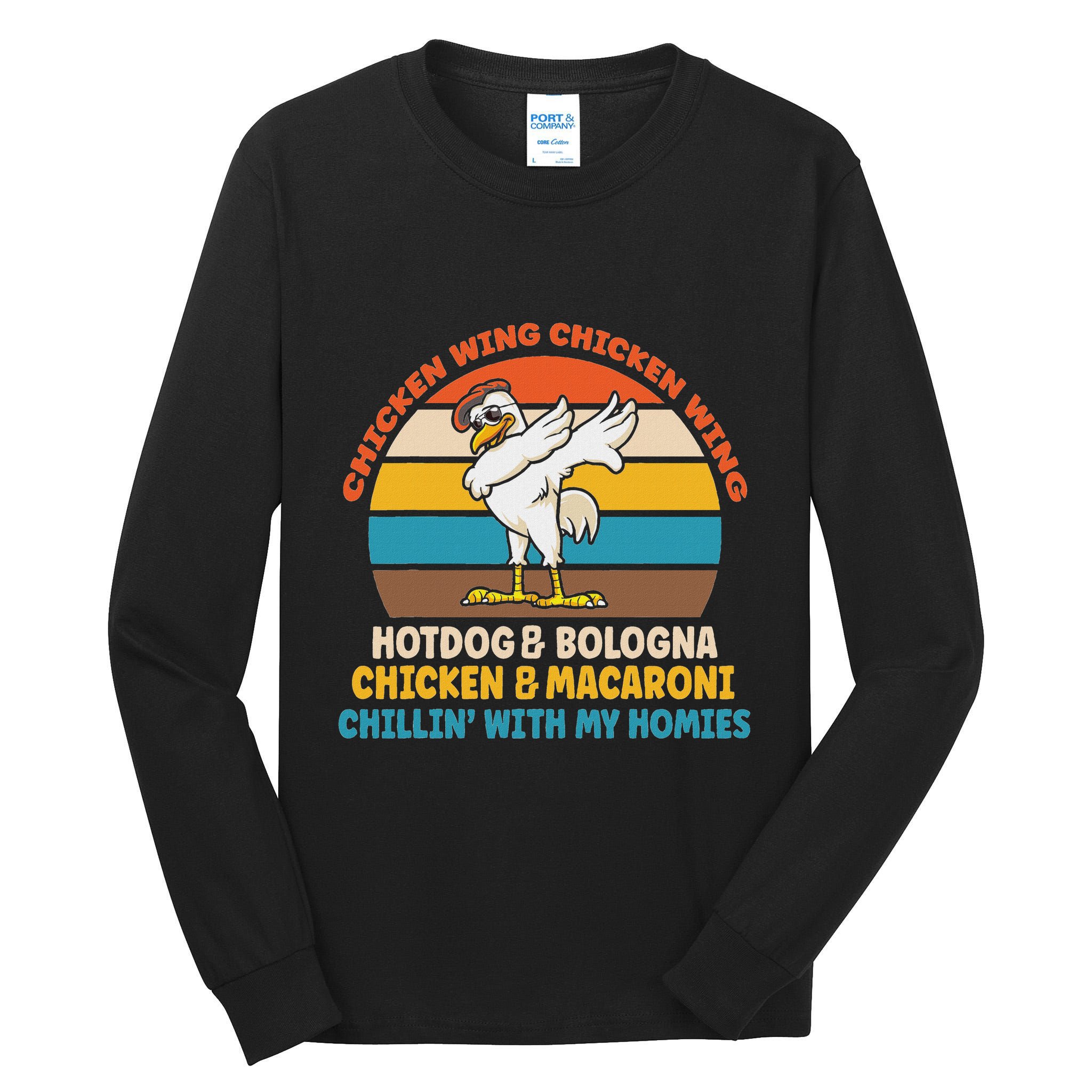 Chicken Wing Chicken Wing Hot Dog Bologna Macaroni Tall Long Sleeve T-Shirt
