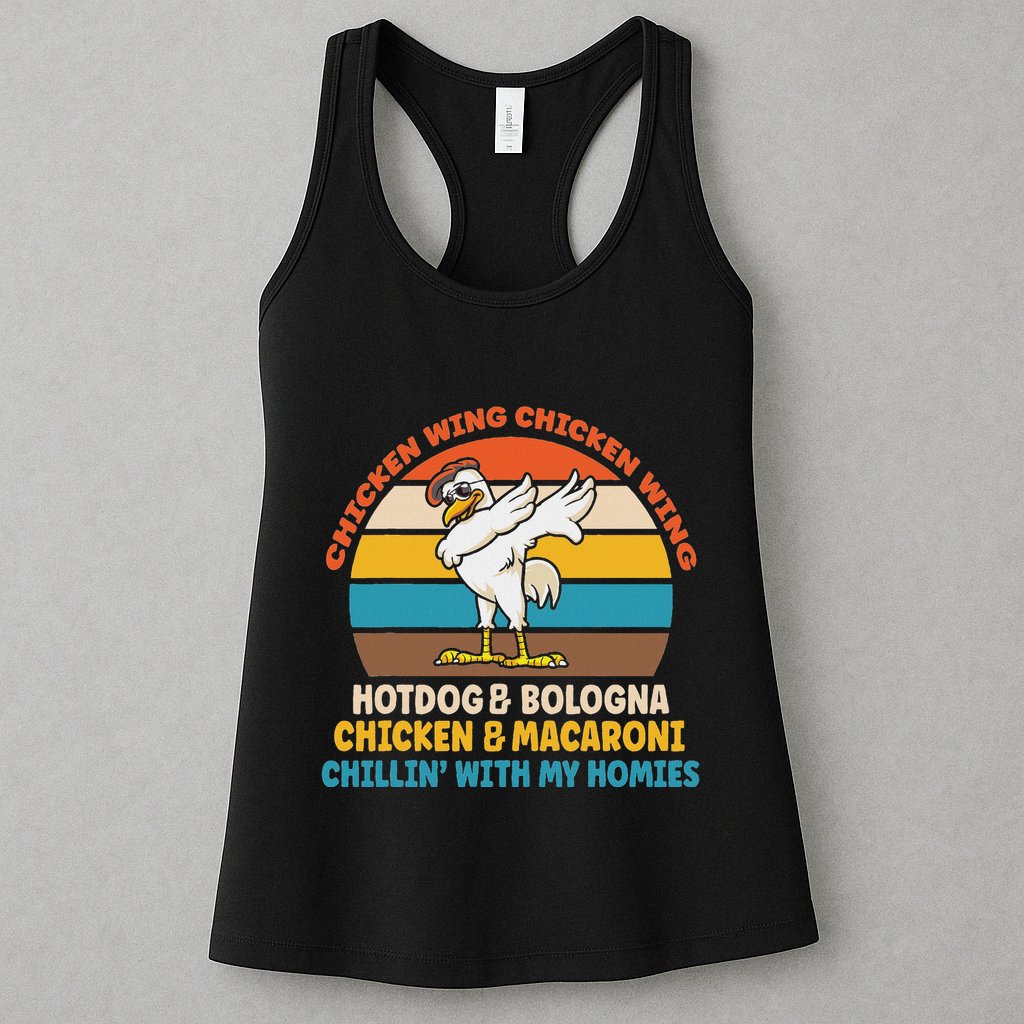 Chicken Wing Chicken Wing Hot Dog Bologna Macaroni Womens Tank Top