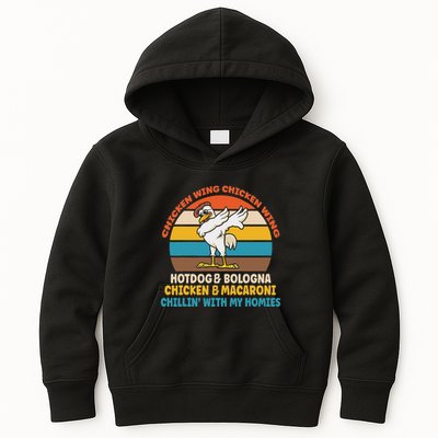 Chicken Wing Chicken Wing Hot Dog Bologna Macaroni Kids Hoodie