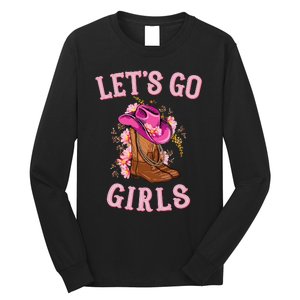 Cute Western Cow Country Western Rodeo LetS Go Girl Long Sleeve Shirt