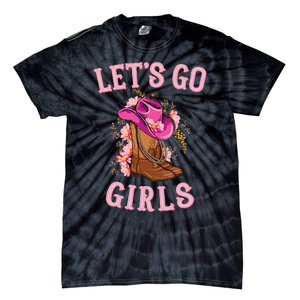 Cute Western Cow Country Western Rodeo LetS Go Girl Tie-Dye T-Shirt