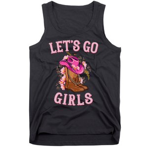 Cute Western Cow Country Western Rodeo LetS Go Girl Tank Top