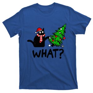 Cat What Christmas Murderous Black Cat Pushing Tree Xmas Gift T-Shirt