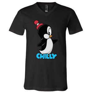 CHILLYS WILLY CARTOON funny animal V-Neck T-Shirt