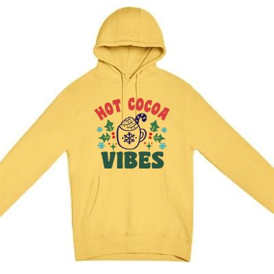 Cool Winter Christmas Hot Cocoa Vibes Premium Pullover Hoodie