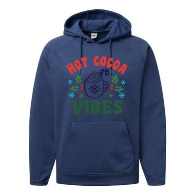 Cool Winter Christmas Hot Cocoa Vibes Performance Fleece Hoodie