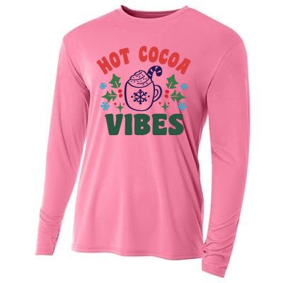 Cool Winter Christmas Hot Cocoa Vibes Cooling Performance Long Sleeve Crew