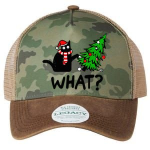 Cat What Christmas Murderous Black Cat Pushing Tree Xmas Gift Legacy Tie Dye Trucker Hat