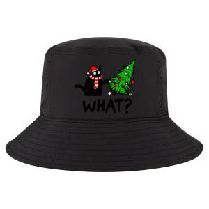 Cat What Christmas Murderous Black Cat Pushing Tree Xmas Gift Cool Comfort Performance Bucket Hat