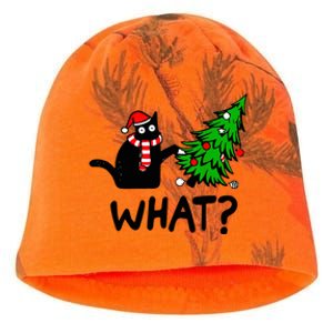 Cat What Christmas Murderous Black Cat Pushing Tree Xmas Gift Kati - Camo Knit Beanie