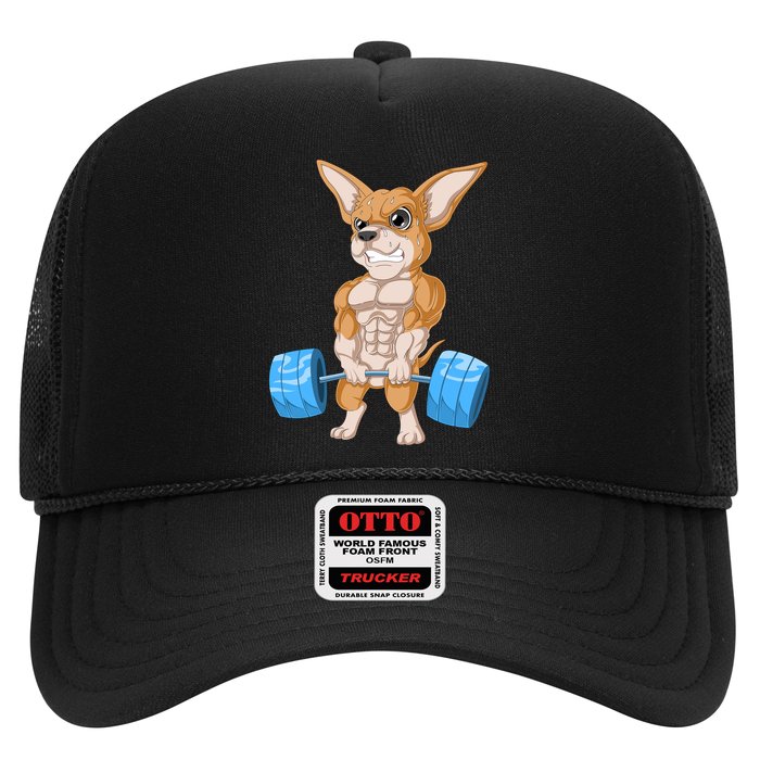 Chihuahua Weightlifting Trucker Hat