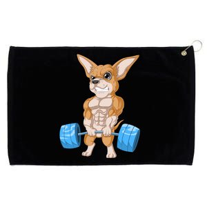 Chihuahua Weightlifting Grommeted Golf Towel