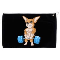 Chihuahua Weightlifting Grommeted Golf Towel