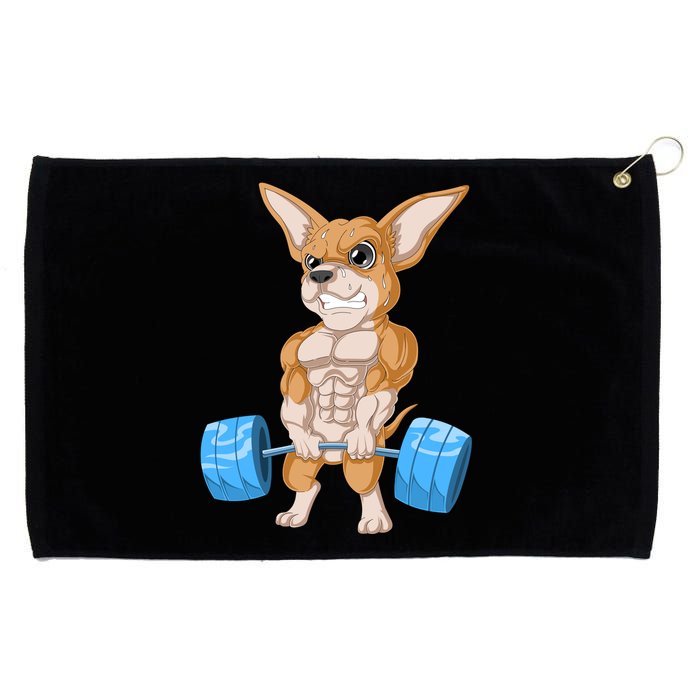 Chihuahua Weightlifting Grommeted Golf Towel