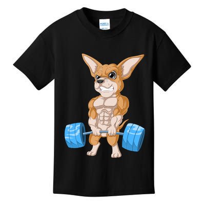 Chihuahua Weightlifting Kids T-Shirt