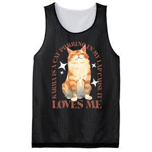 Cute Watercolor Cat Purring And Karma Lover Retro Art Style Mesh Reversible Basketball Jersey Tank