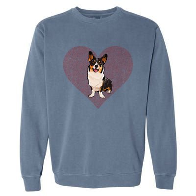 Cardigan Welsh Corgi Valentines Day Dog Love Fingerprint Garment-Dyed Sweatshirt