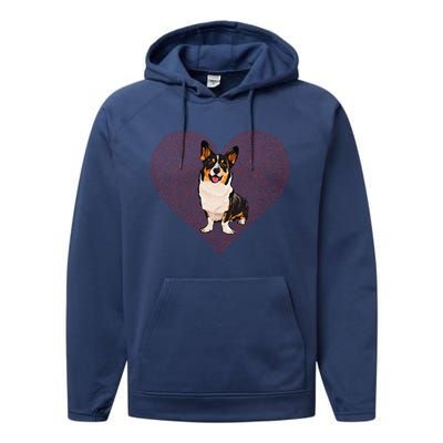 Cardigan Welsh Corgi Valentines Day Dog Love Fingerprint Performance Fleece Hoodie