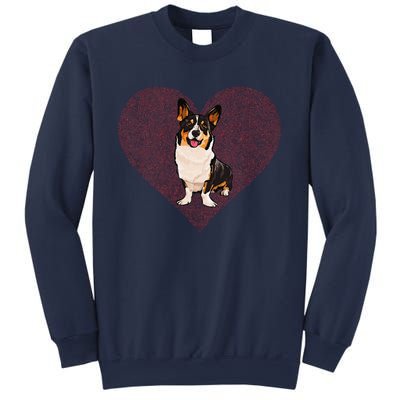 Cardigan Welsh Corgi Valentines Day Dog Love Fingerprint Sweatshirt