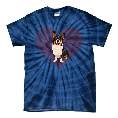 Cardigan Welsh Corgi Valentines Day Dog Love Fingerprint Tie-Dye T-Shirt