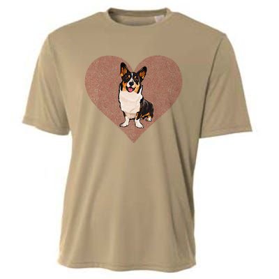 Cardigan Welsh Corgi Valentines Day Dog Love Fingerprint Cooling Performance Crew T-Shirt