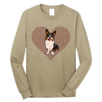 Cardigan Welsh Corgi Valentines Day Dog Love Fingerprint Long Sleeve Shirt