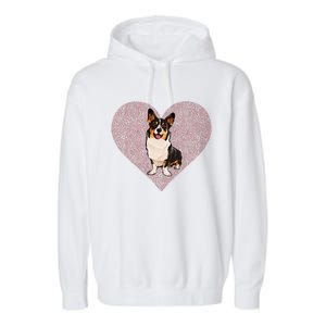 Cardigan Welsh Corgi Valentines Day Dog Love Fingerprint Garment-Dyed Fleece Hoodie