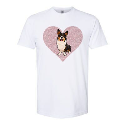 Cardigan Welsh Corgi Valentines Day Dog Love Fingerprint Softstyle CVC T-Shirt