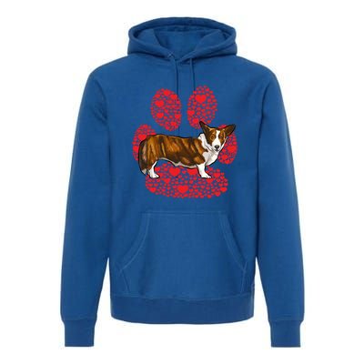 Cardigan Welsh Corgi Valentines Day Dog Love Paw Meaningful Gift Premium Hoodie