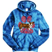 Cardigan Welsh Corgi Valentines Day Dog Love Paw Meaningful Gift Tie Dye Hoodie