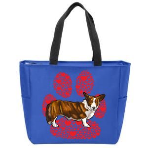 Cardigan Welsh Corgi Valentines Day Dog Love Paw Meaningful Gift Zip Tote Bag