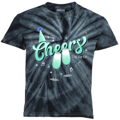 Cheers Wine Christmas Holiday Season Xmas Kids Tie-Dye T-Shirt