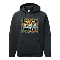 Country Western Cactus Sunflower Apparel Women Performance Fleece Hoodie