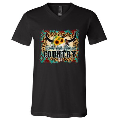 Country Western Cactus Sunflower Apparel Women V-Neck T-Shirt