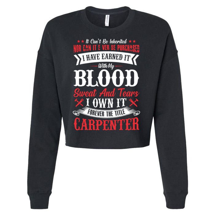 Carpenter Woodworking Cropped Pullover Crew