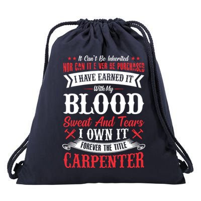Carpenter Woodworking Drawstring Bag