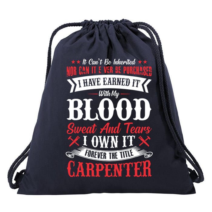 Carpenter Woodworking Drawstring Bag